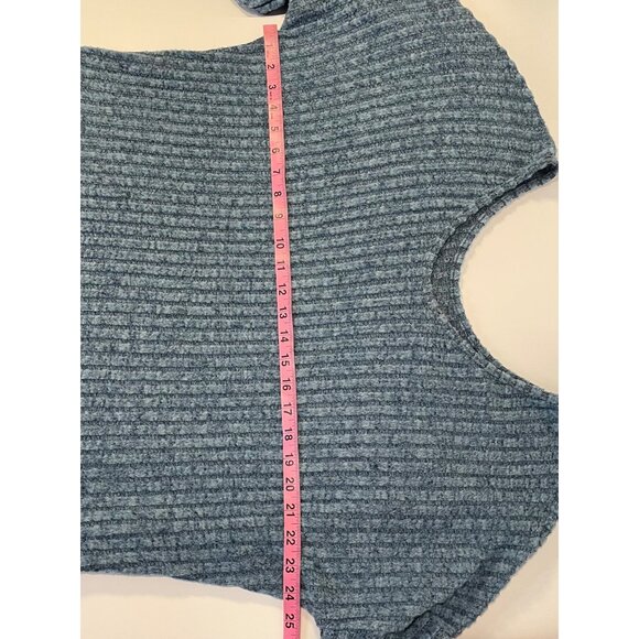 Romwe Womens‎ Ribbed Scoop Neck Pullover Sweater Size M Fitted Preppy 90s Staple - Picture 4 of 9